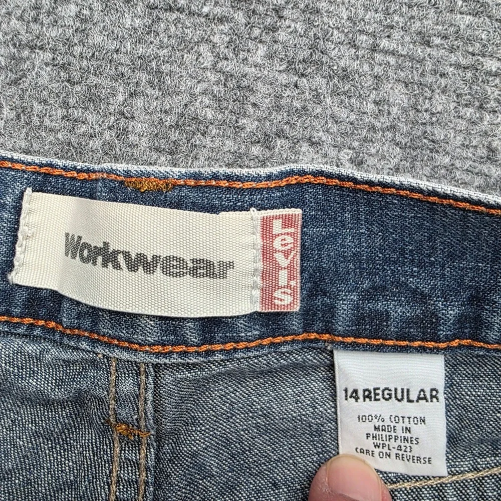 Levis Workwear Carpenter Denim Shorts Boys 14 Regular Blue Medium Wash Carpenter